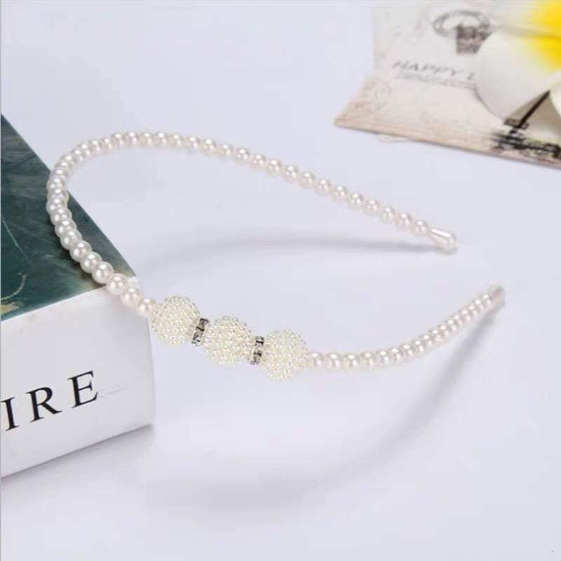 Băng đô, bờm ngọc trai Hàn Quốc đính đá, bờm cho bé