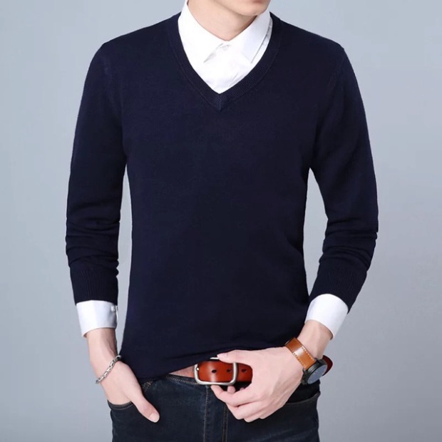 Áo len cổ tim hàng loại 1 - Áo len giữ nhiệt BITULA ĐỦ SIZE M-XL