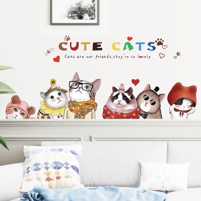 Decal dán tường meo cute HM92039