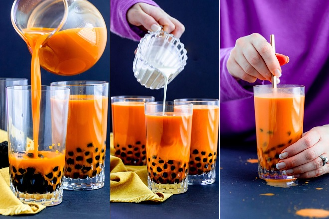TRÀ SỮA THÁI ĐỎ THẠCH  PUDDING - Set nấu 10 ly đặc biệt