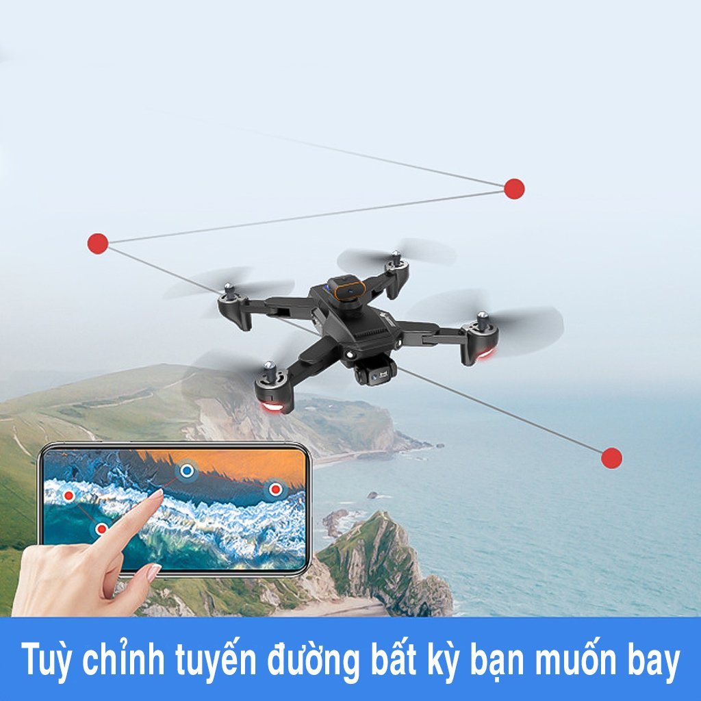 [Bảo Hành 2 Năm] Máy bay điều khiển từ xa có camera, Flycam drone 4K P9 Pro, Flycam giá rẻ, Máy bay camera mini, Play cam mini, Fly cam 2 camera, động cơ không chổi than, cảm biến chống va chạm, chống rung