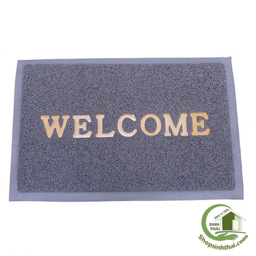 [HCM]Thảm Lau Chùi Chân Welcome 40x60cm - màu xám