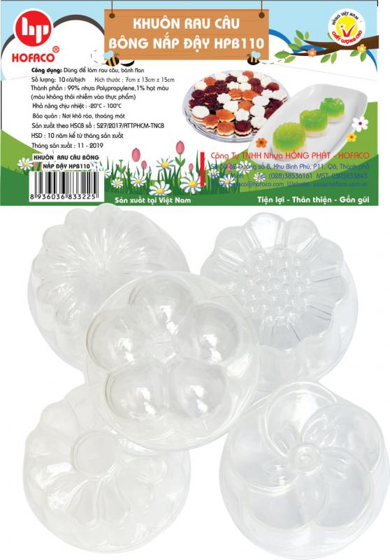 Bộ 10 khuôn rau câu bông