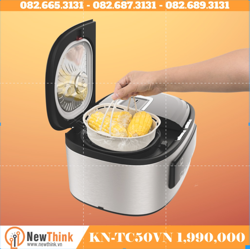 Nồi đôi đa năng Sharp KN-TC50VN-SL | KN-TC50VN-WH (Hàng chính hãng, nấu cơm ngon, 04 món nhanh chóng )
