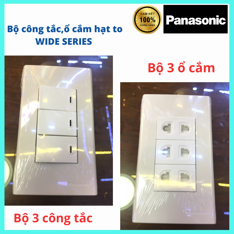 Bộ công tắc, ổ cắm hạt to Wide Panasonic