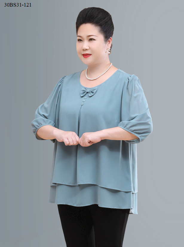 ÁO KIỂU 2 LỚP TRUNG NIÊN CHE BỤNG CAO CẤP