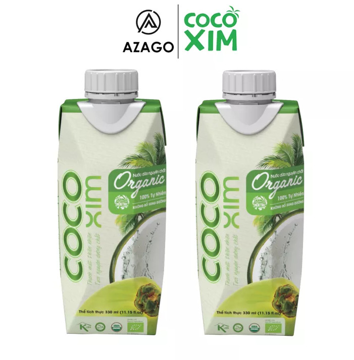 Combo 2 hộp nước dừa Organic 100% dừa tươi nguyên chất AZ.CB.OGN04HN