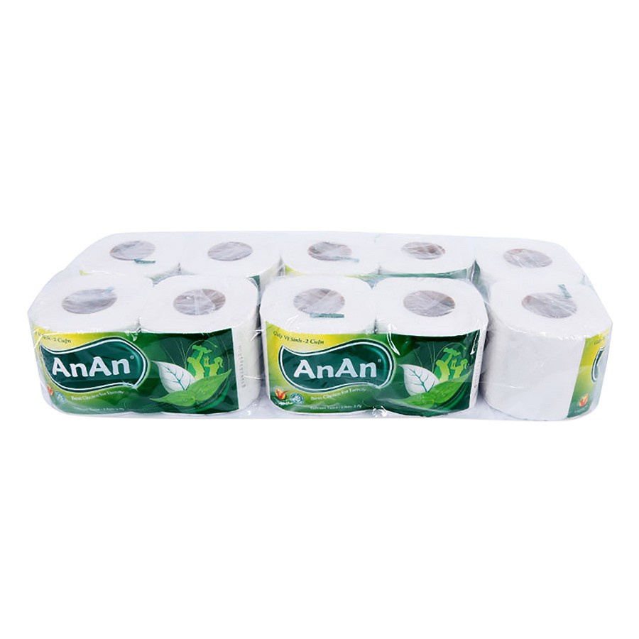 10 cuộn giấy vệ sinh an an 2 lớp