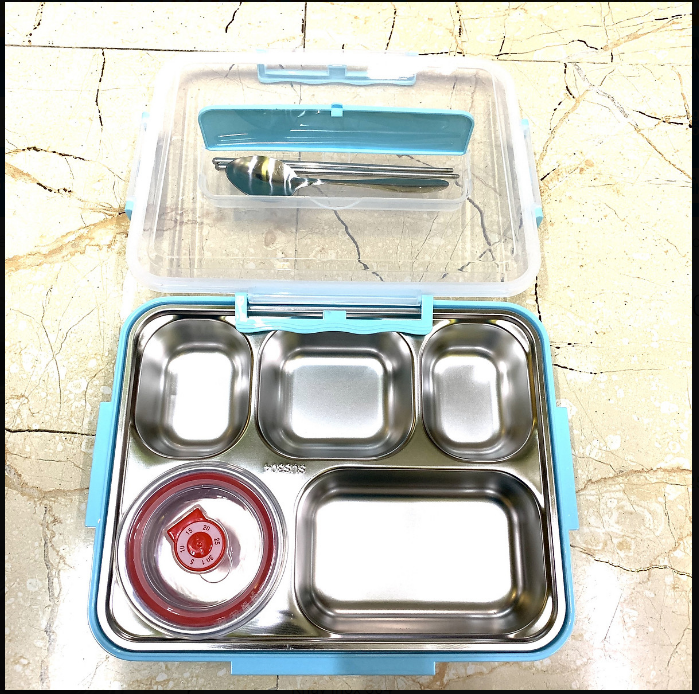 Bộ Khay Cơm Phần 5 Ngăn - Inox 304 Cao Cấp