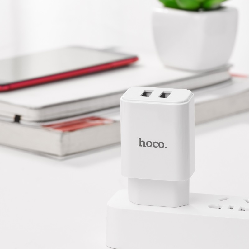 Củ sạc cóc sạc 02 cổng HOCO C62A Hàng Chính Hãng