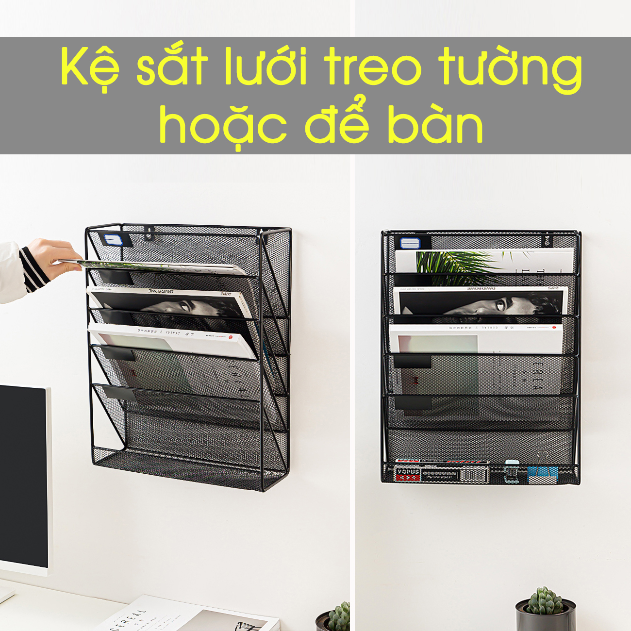 Giá Sắt Treo Tường, Giá Lưới Kim Loại, Kệ Tài Liệu Giữ Hồ Sơ Sách Báo Tạp Chí Công Sở Legaxi