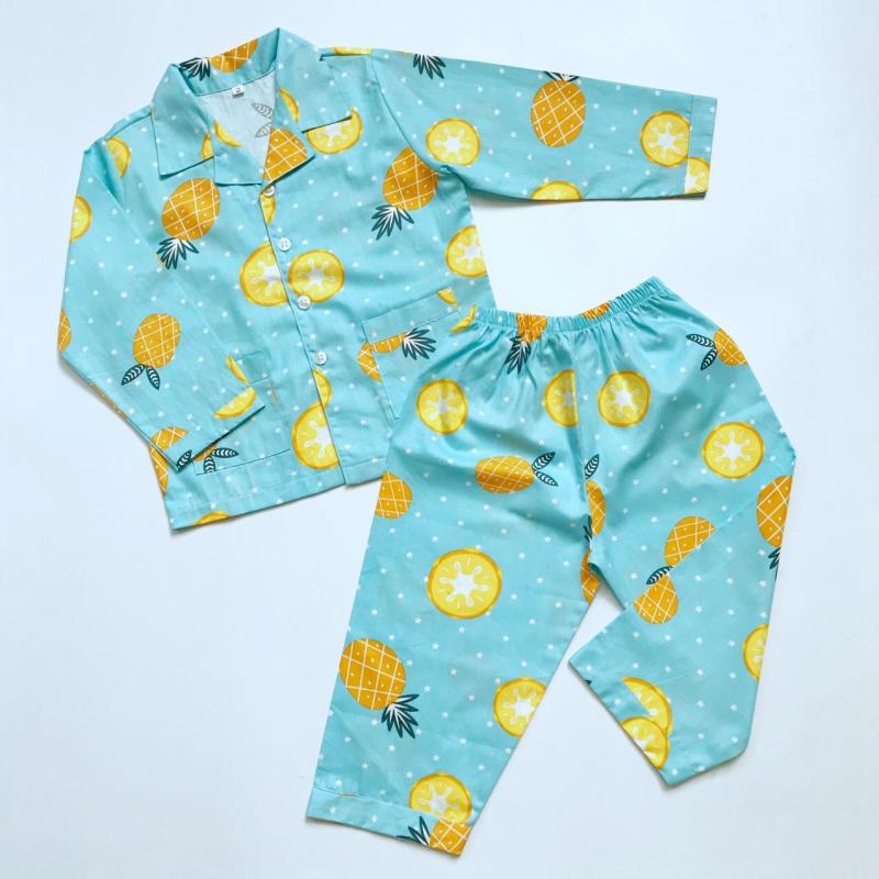 Nơi bán Pijama cho bé vải cotton hút mồ hôi Trái thơm tươi mát 12-40kg
