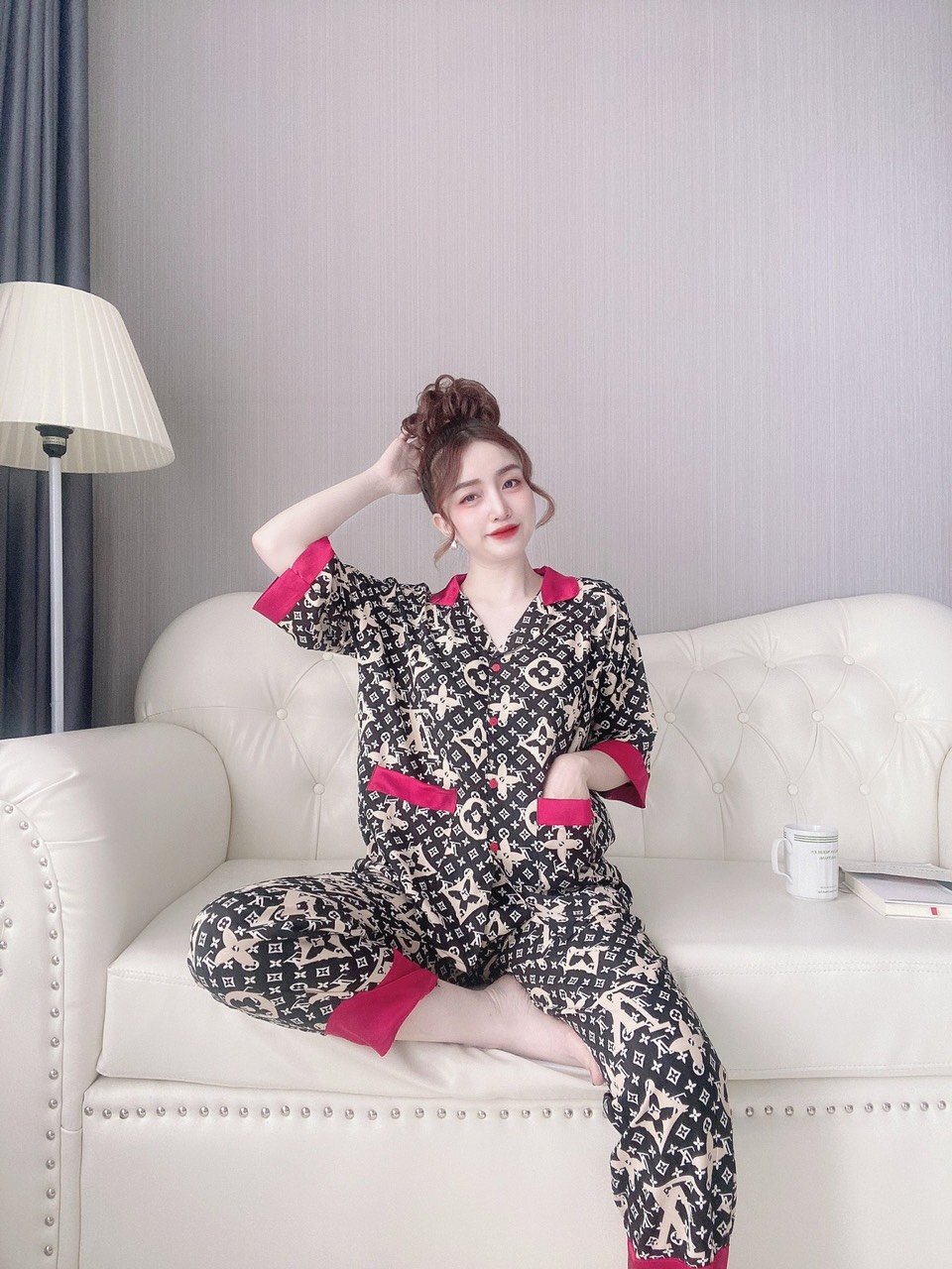 (50-90kg) Đồ Bộ Bigsize Lụa Latin Tiểu Thư Cao Cấp
