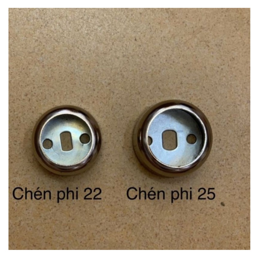 2 Chén treo thanh inox  tủ áo ( Chén Φ25 Φ22 Hợp kim kẽm,màu inox )