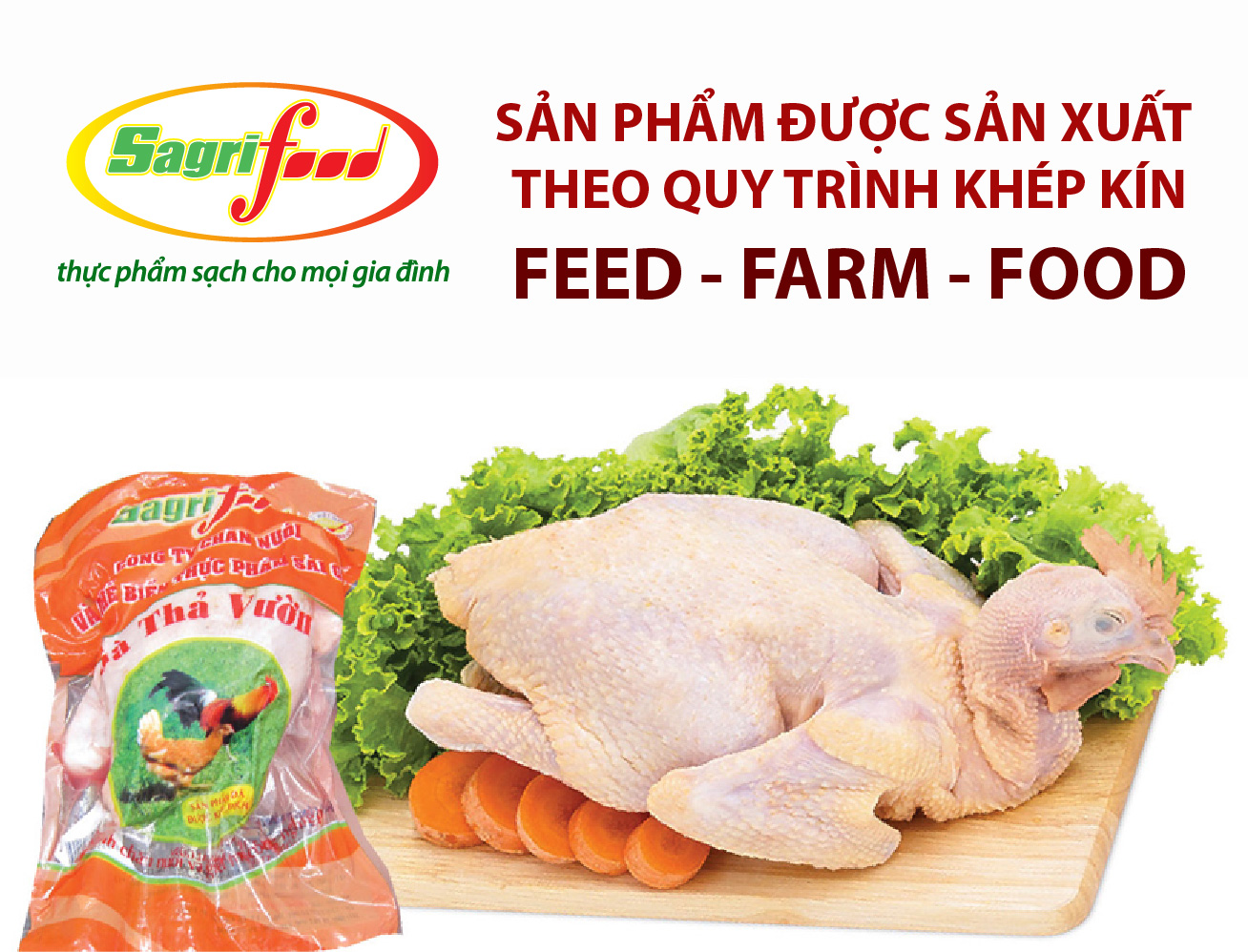 Gà thả vườn Sagrifood (size 1.2-1.4kg) - [Giao Ngay Tại HCM]