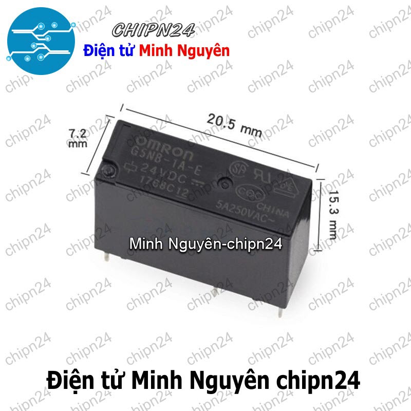 [1 con] (F202) Relay Omron G5NB-1A-E- (5VDC 12VDC 24VDC) 5A - [Chọn Loại] - HHH.00077