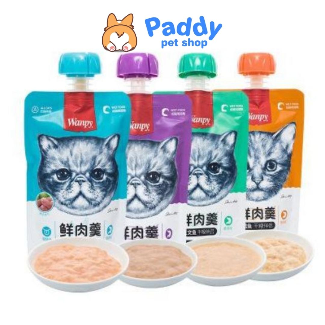 Súp Thưởng Mèo Wanpy Nắp Vặn Dễ Bảo Quản 90g (HSD T5/26)