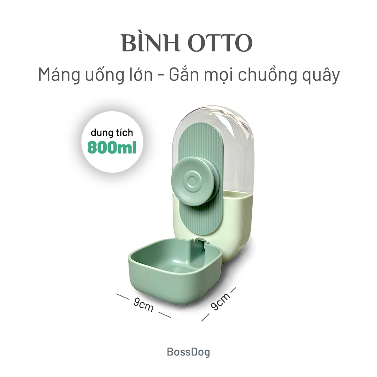 Bình nước gắn chuồng chó cưng - 2 chiều | BossDog