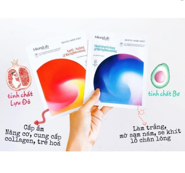 Mặt Nạ MIUNG LAB Tinh Chất Bơ&Lựu Phiên Bản Mới (Combo 2 miếng)