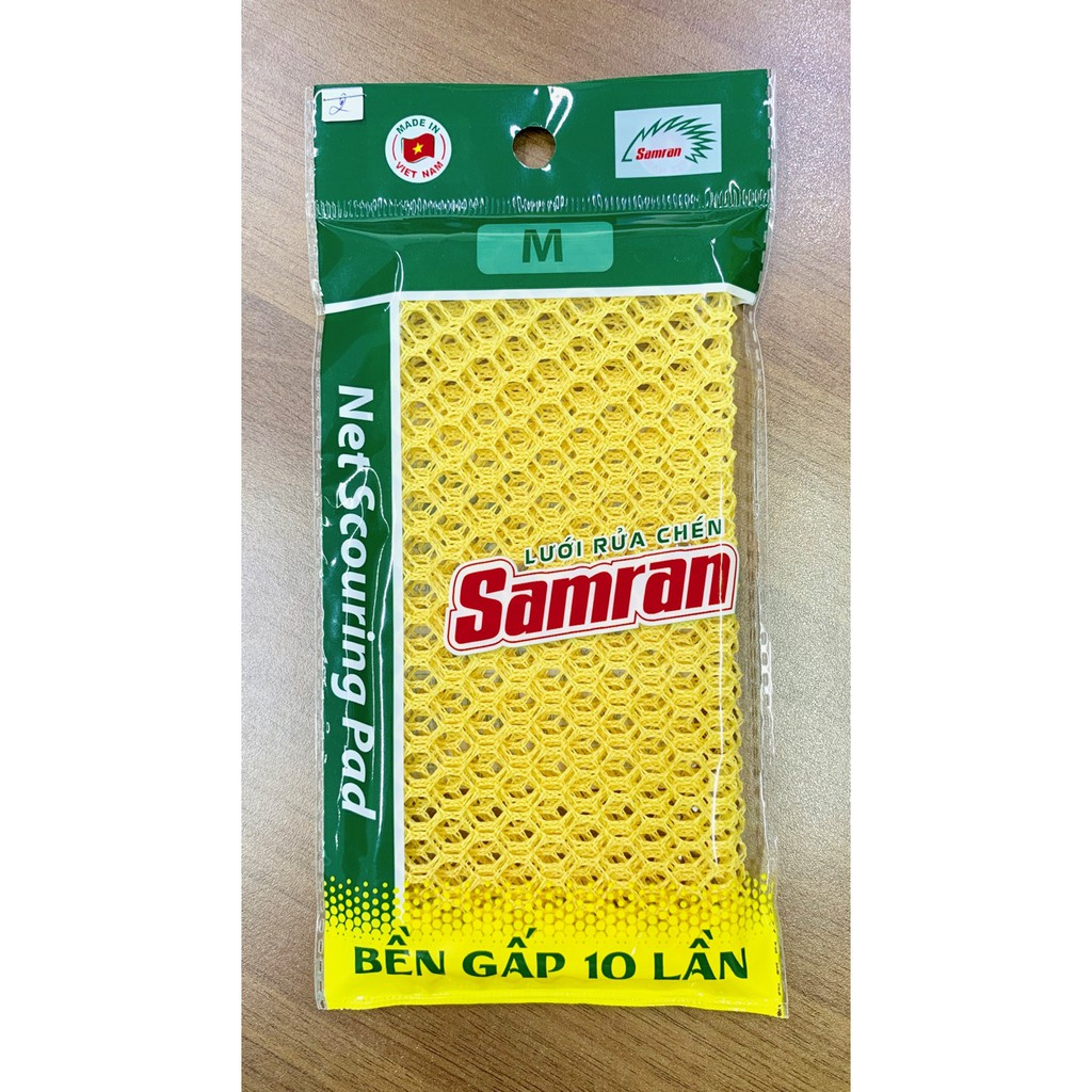 2 Miếng Giẻ Lưới Rửa Chén Bát Cao Cấp Samran Vàng Bền Gấp 10 Lần, Kích Thước To Rộng 33*31cm, Sợi Polypropylen Kết Cấu Nhám Đánh Bay Vết Bẩn Cứng Đầu, Thương Hiệu Samran Hàng Việt Nam Chất Lượng Cao - SỈ GIÁ TỐT - Tổng Kho Huy Liên