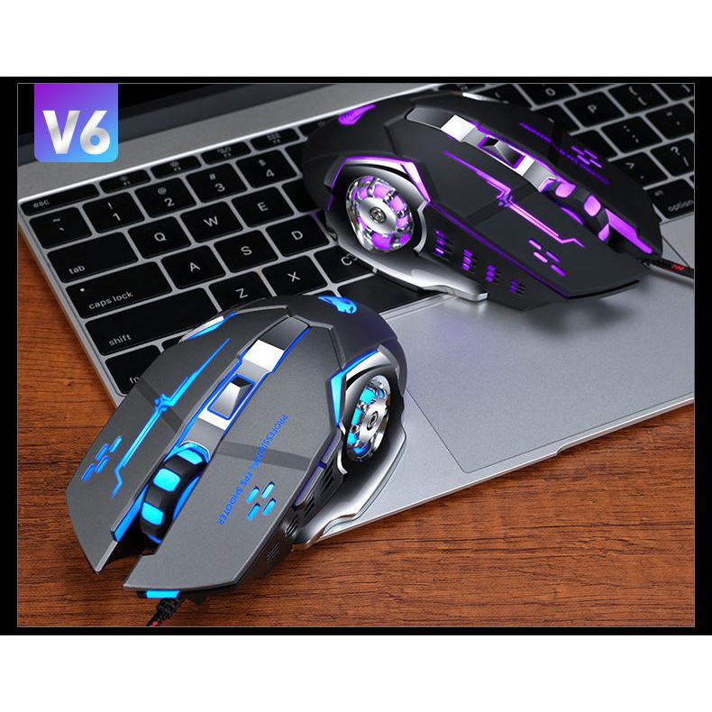 Chuột Gaming Dây 💎𝓕𝓡𝓔𝓔𝓢𝓗𝓘𝓟💎 Mouse Có Dây Gaming T-Wolf V6 (BH 12 Tháng) SPTECH COMPUTER