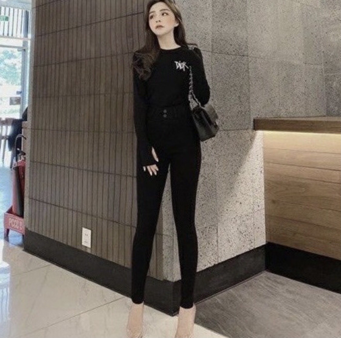 Quần Legging 2 Khuy Lưng Cao Chất Umi Dày Dặn Siêu Co Giãn