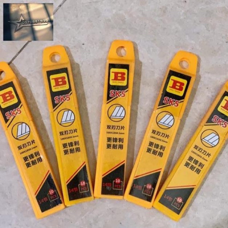 Hộp 10 lưỡi dao dọc giấy - dao trổ giấy sắc bén