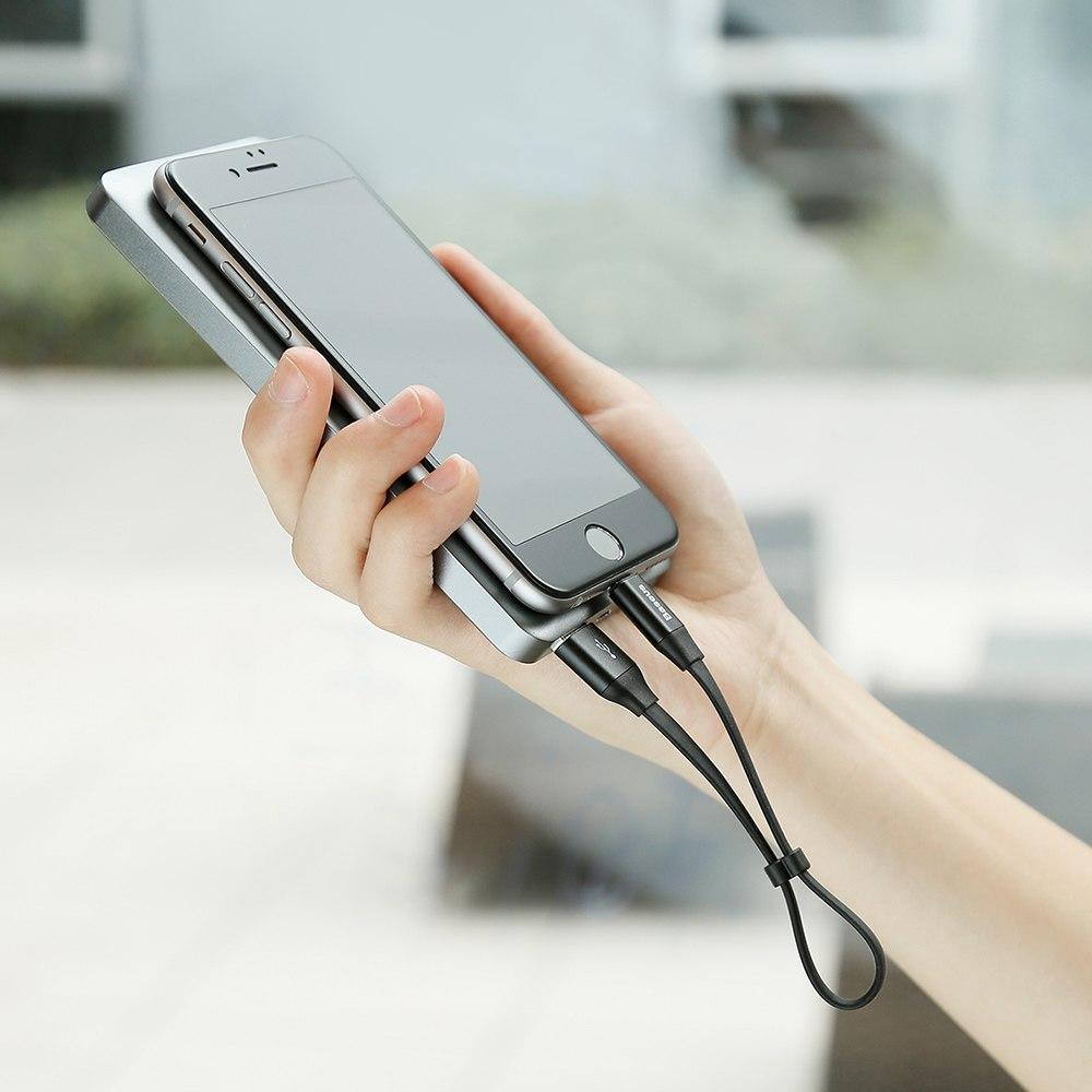 [HCM]Dây cáp sạc Lightning BASEUS Nimble dài 23cm (Dây siêu bền dòng 2A thiết kế dây khóa) (Màu ngẫu nhiên)(Bảo hành 3 tháng 1 đổi 1) - Phân phối bởi Hotphukien
