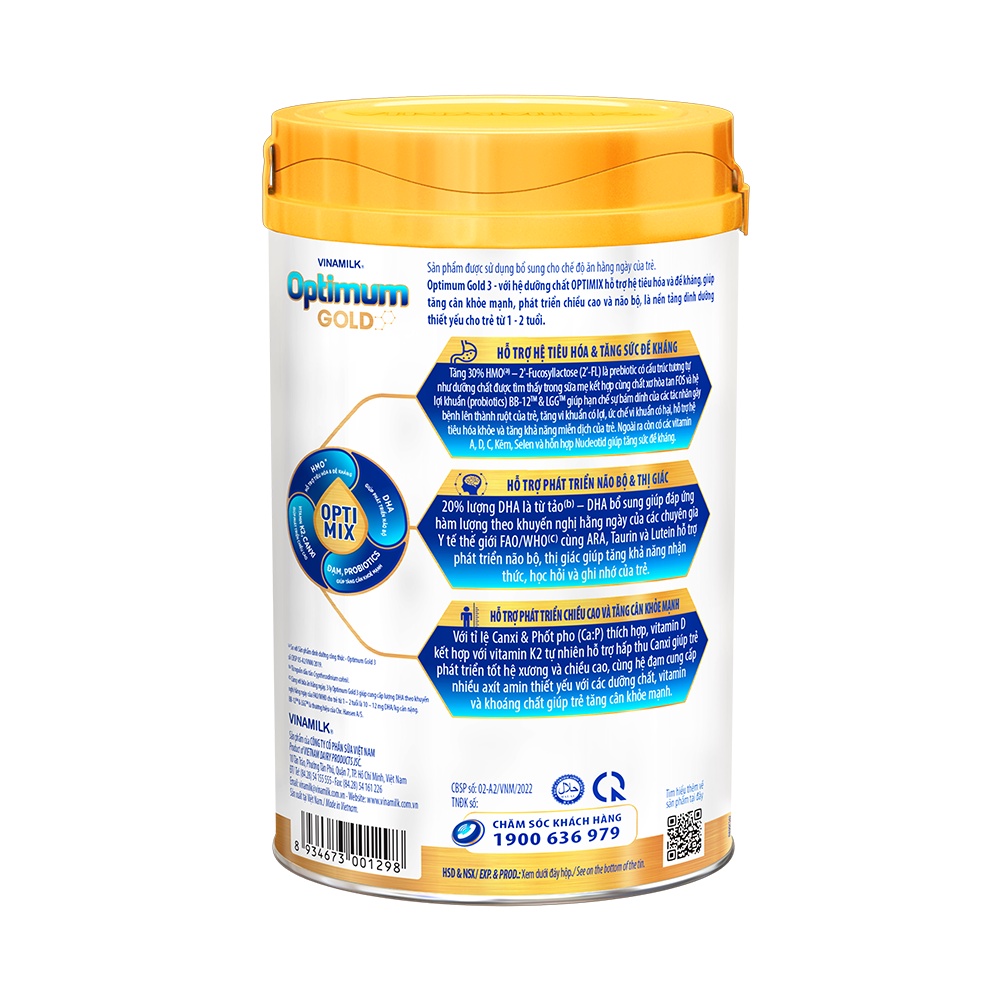 Optimum Gold 3 Opti Mix Powdered Milk 1.45kg Supports Digestion and Brain Development