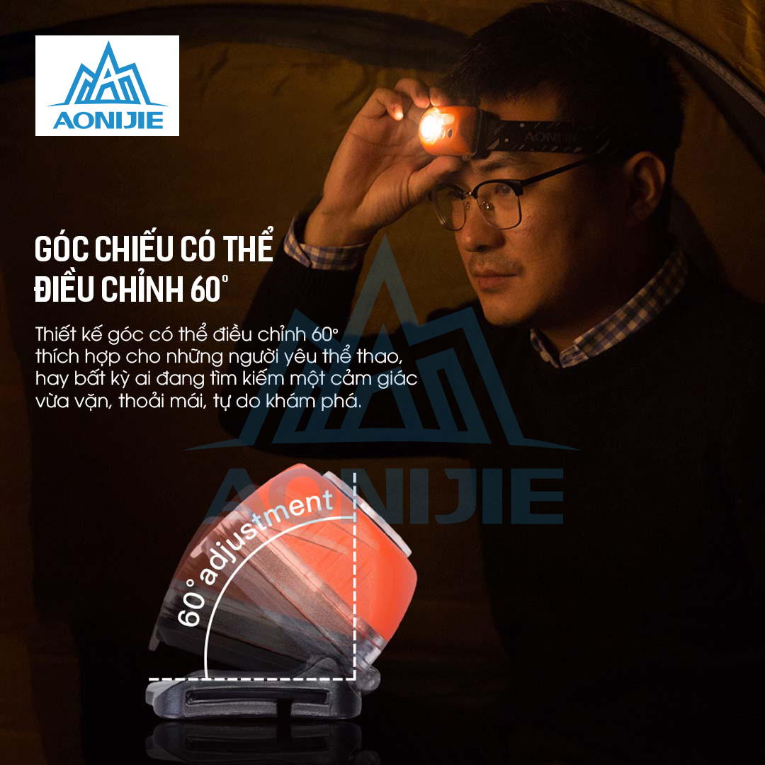 Đèn Đội Đầu Headlamp Aonijie E4031 - Dùng Pin AAA, Pin Sạc