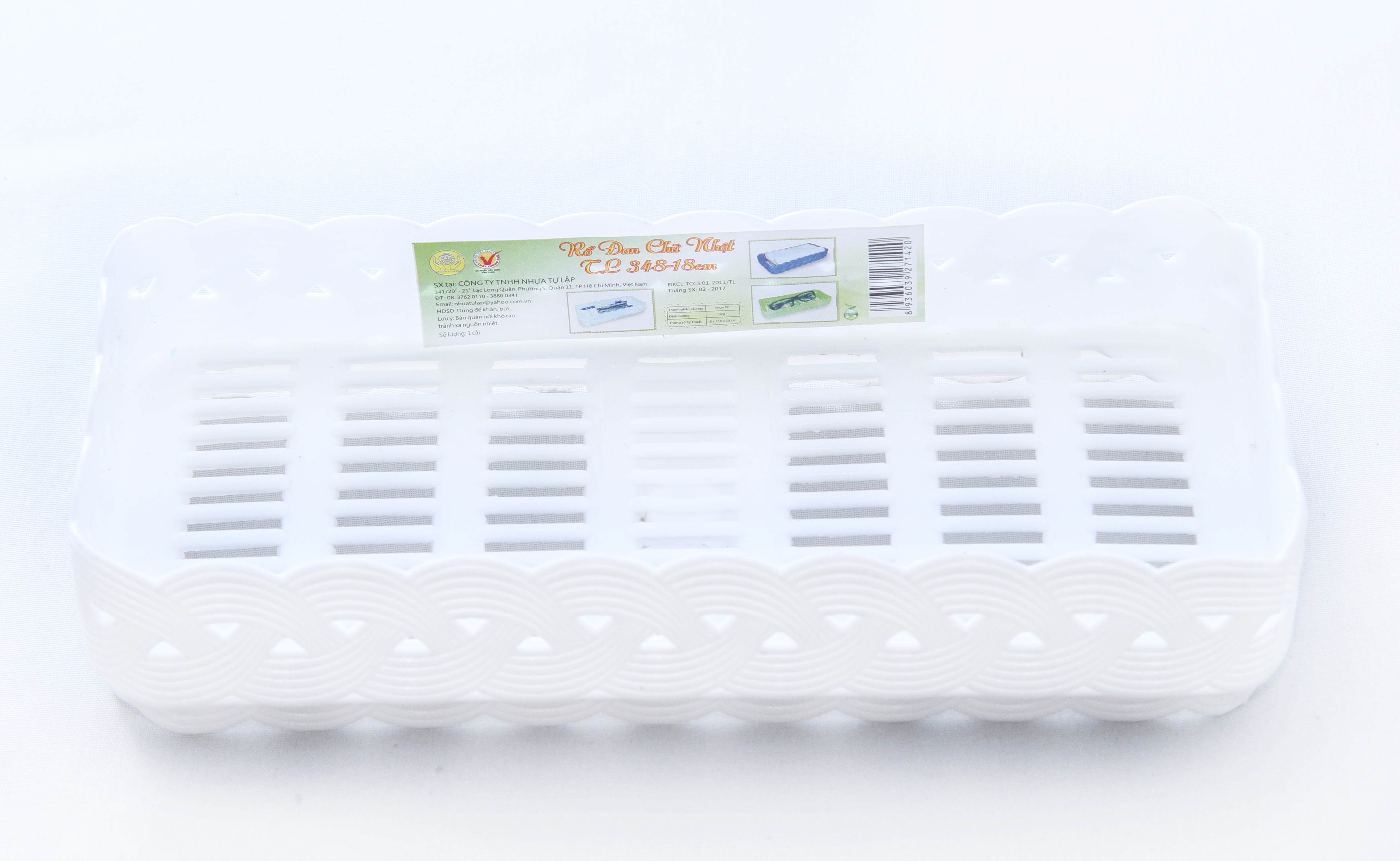 Rổ đựng nhựa đan chữ nhật TỰ LẬP TL348 - 18CM