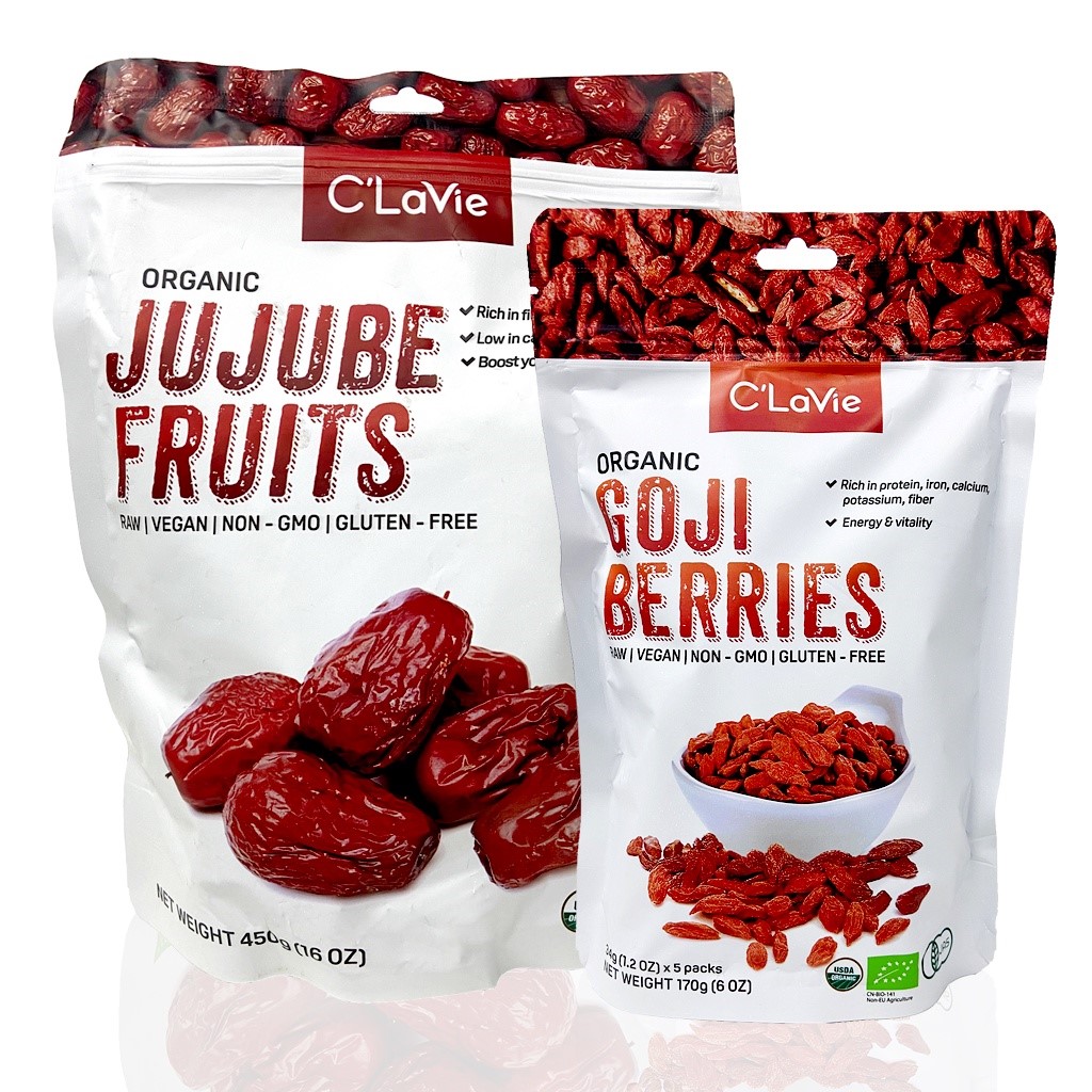 Combo Táo Đỏ + Kỷ Tử Hữu Cơ C'Lavie (Mẫu cũ: AmaVie Foods) - GiftLife