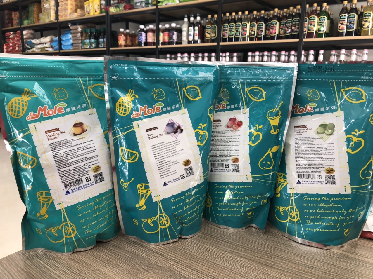 Bột Pudding Mole Đài Loan 1kg - Trứng/Dâu/Socola/Dưa lưới/Khoai Môn