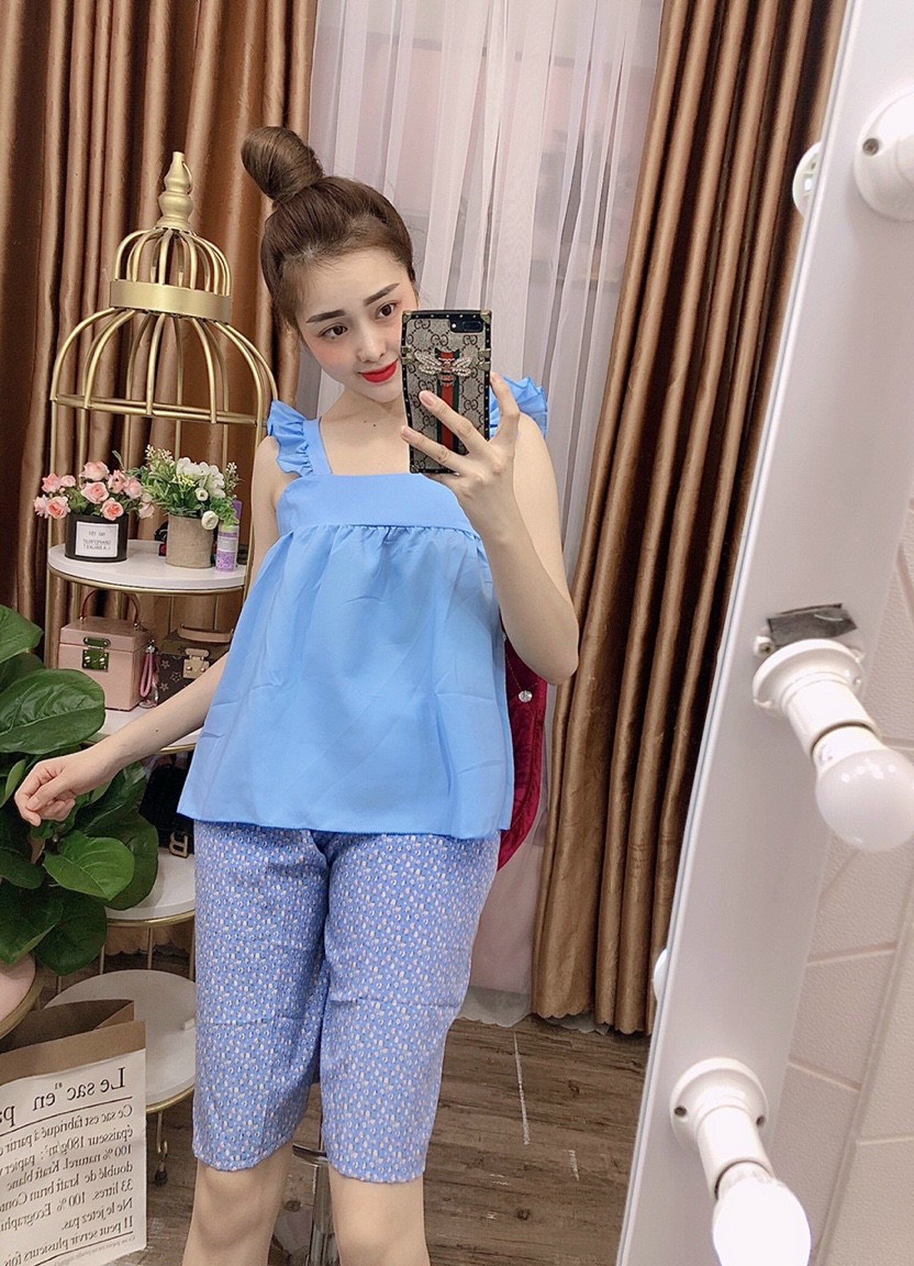 Set Đồ Lửng Bông Áo Trơn Kate Lụa Mềm Đẹp Dưới 49kg