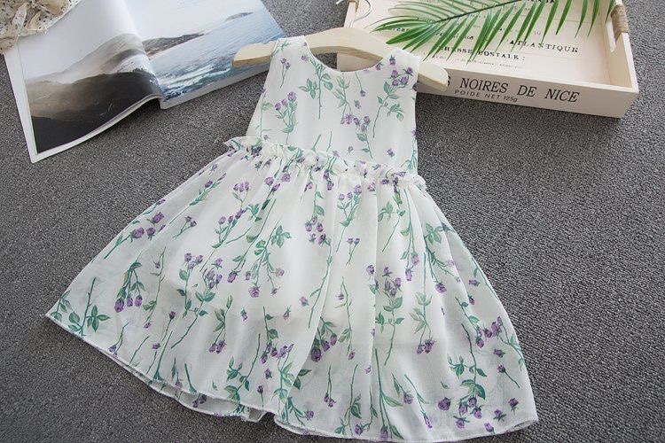 Váy Xòe Hoa Kèm Nón Trẻ Em N00136