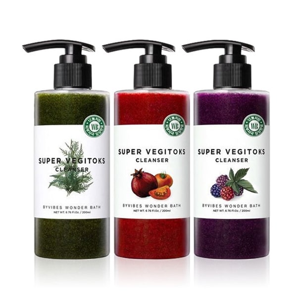 [Hoàn Tiền 8%]Sữa Rửa Mặt Thải Độc Sủi Bọt Rau Củ Super Vegitoks Cleanser chai 300ml