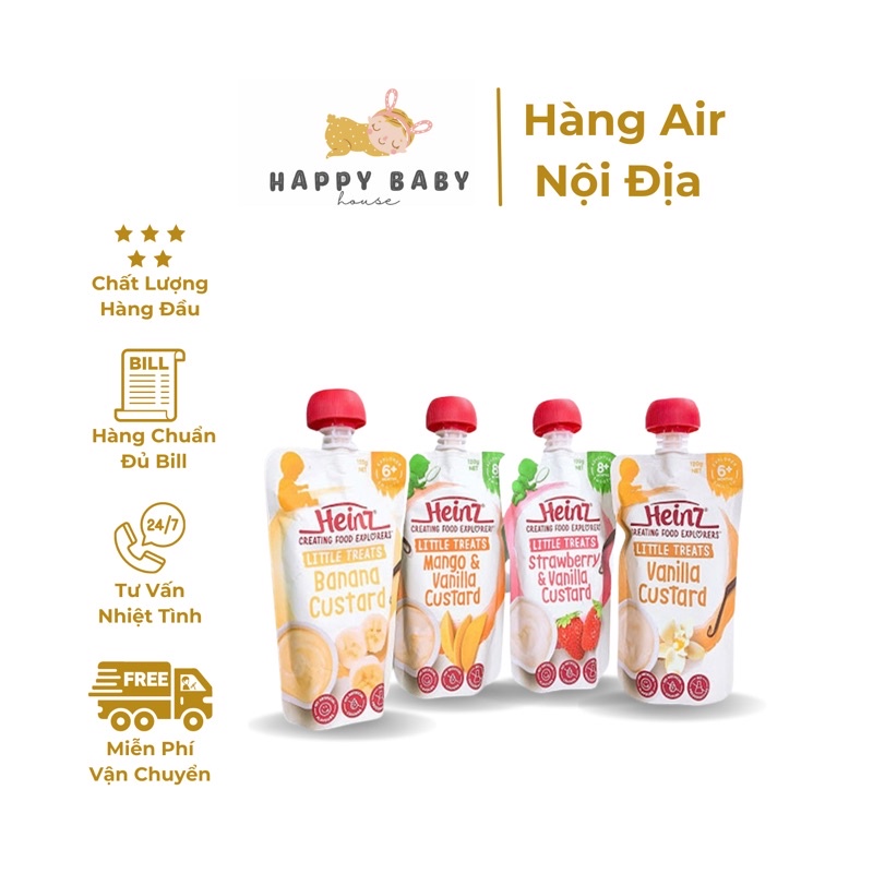 Giao hàng 2h Váng sữa gói Heinz Custard Úc cho bé từ 4 tháng