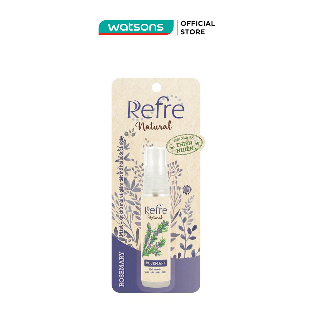 Xịt khử mùi refre natural 30ml - hương hương thảo