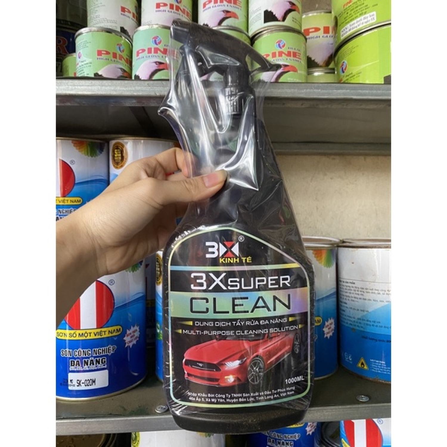 Dung dịch tẩy đa năng 3X CLEAN ( tẩy rửa dầu nhớt, làm sạch lốp xe, yên xe,...)