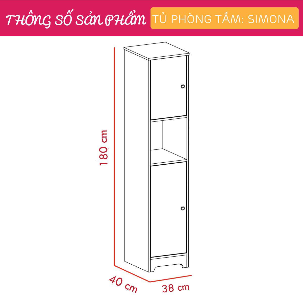Tủ phòng tắm gỗ hiện đại SMLIFE Simona