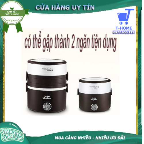 Hộp cơm hâm nóng cắm điện inox 3 tầng