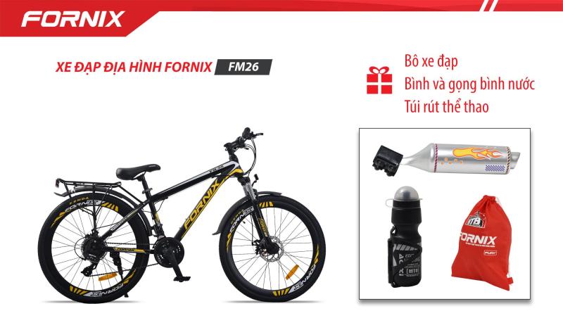 Mua [ Có video] Xe đạp địa hình thể thao Fornix FM26 + (Gift) Túi Fornix + Pô xe đạp + Bình và gọng bình nước