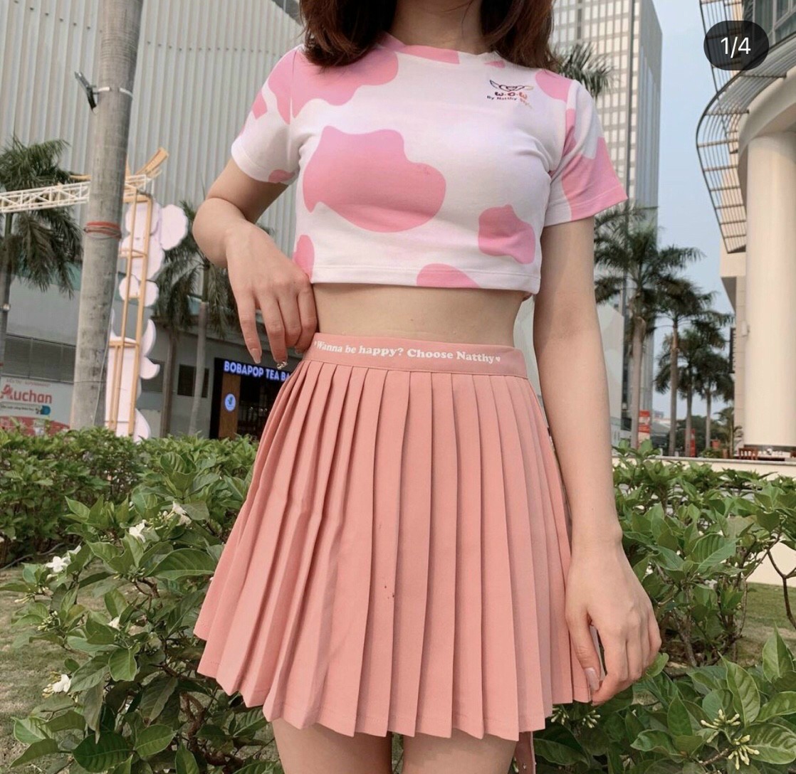 ÁO CROPTOP NỮ CỔ TRÒN HỌA TIẾT BÒ SỮA - NGỰA VẰN ON TREND HOT HIT
