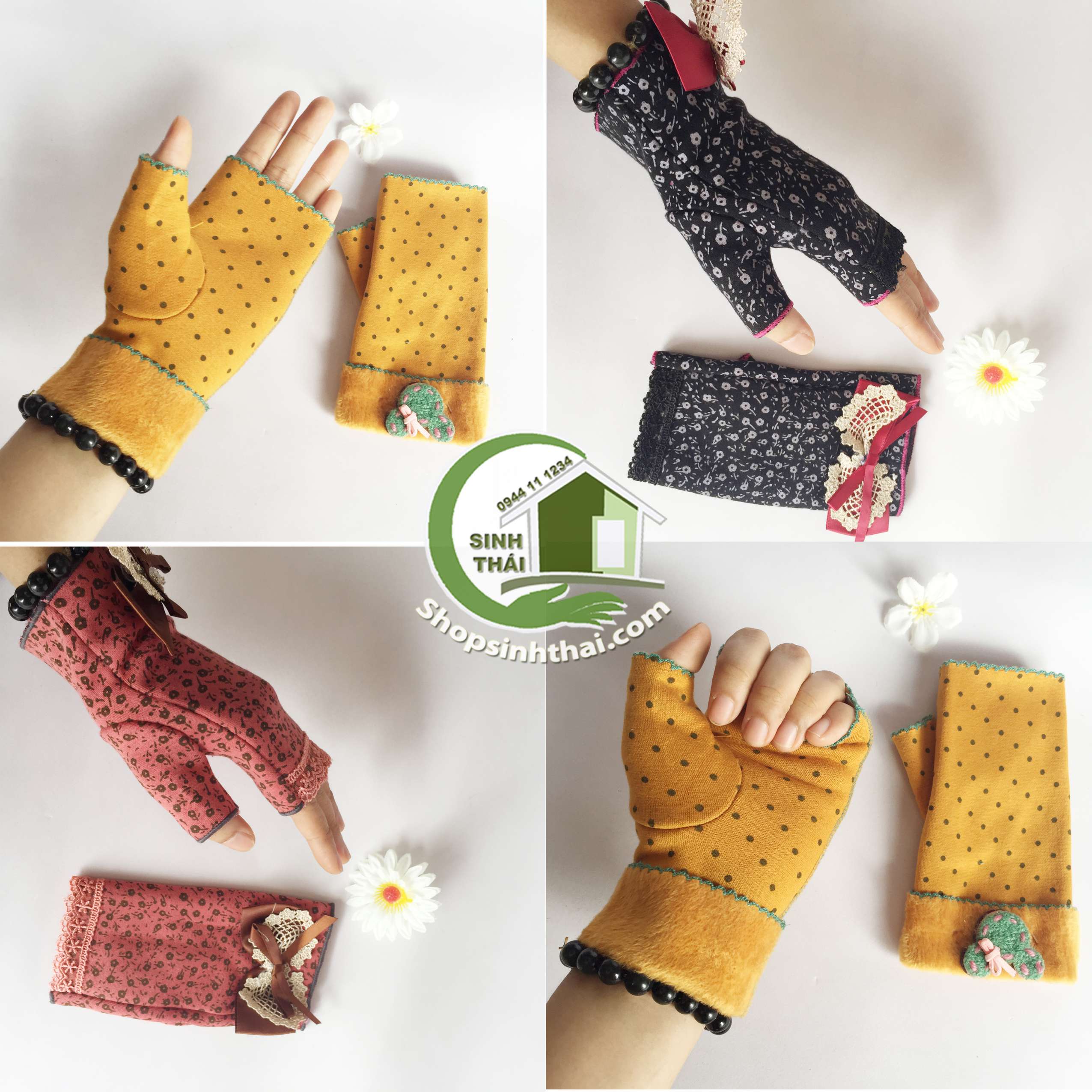 [HCM]Găng tay hở ngón - bao tay không ngón cho nữ - giao màu ngẫu nhiên