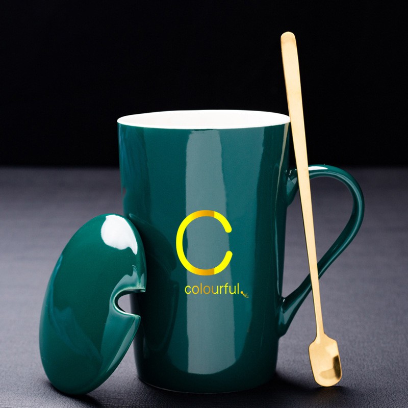 Ly cốc sứ cao cấp có nắp Lucky cực đẹp