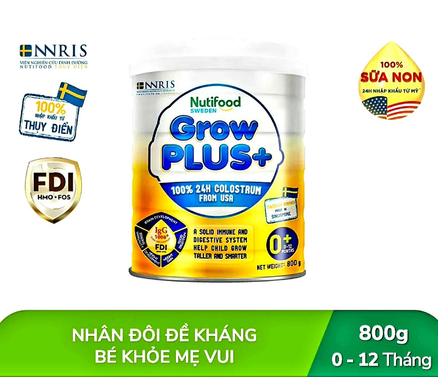 (Expiration Date June 2027) Nutifood Growplus 0+ Gold Powdered Milk 800g (Colostrum).