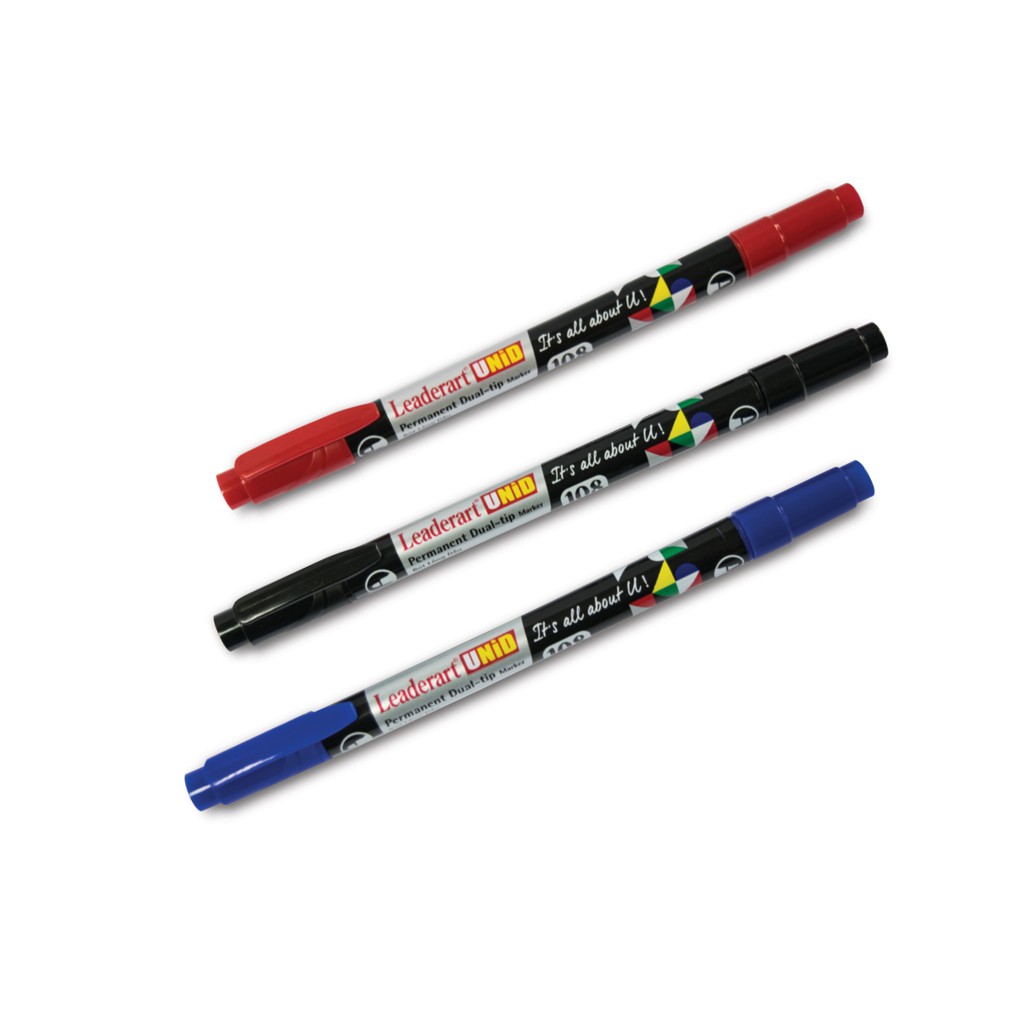 1 Chiếc Bút dạ kính 2 đầu Leaderart 108 (10/1440) -Xanh/Đen/ Đỏ (Chiếc)