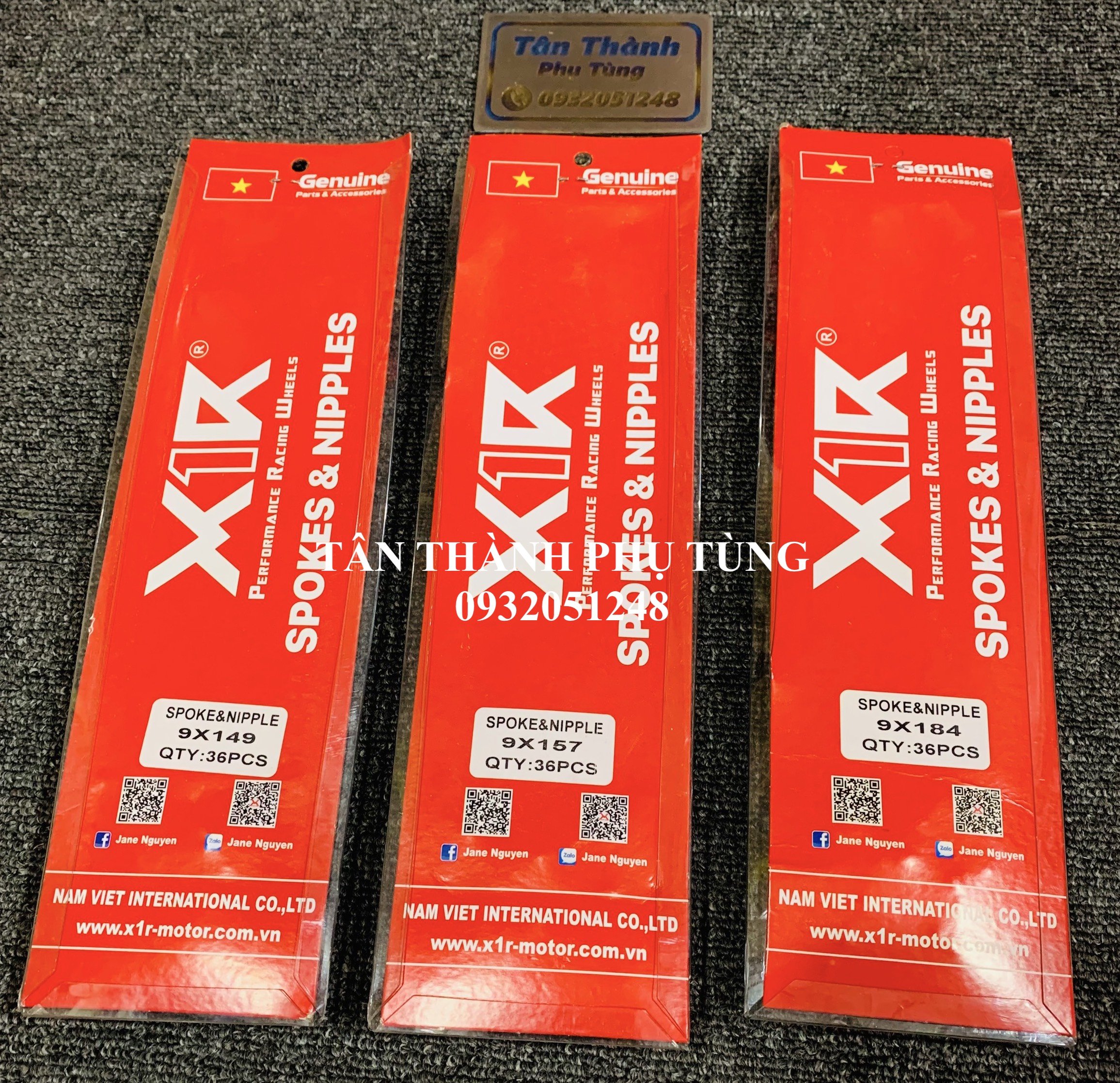 Căm X1R chính hãng: 149, 157,184 ( bộ 2 bánh)