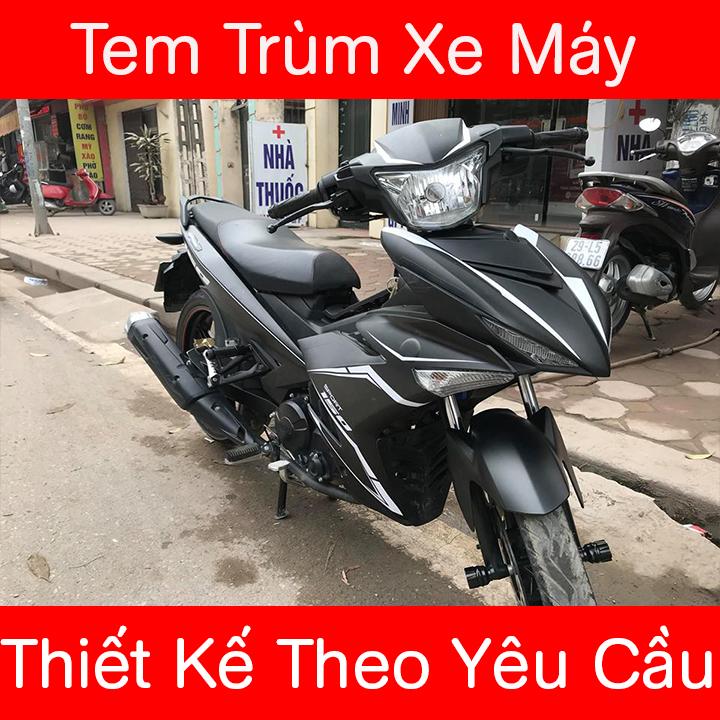 Tem Trùm Exciter 150 Đen nhám viền trắng