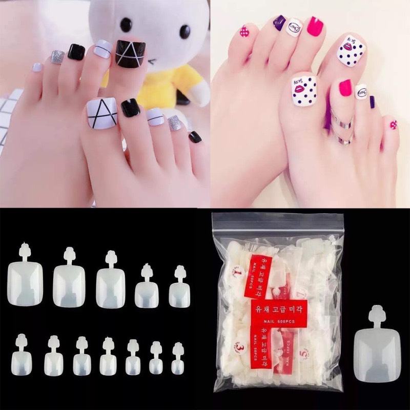 Móng up chân Hàn Quốc ,màu đục,đủ size, túi 500 móng - MiNi Nails